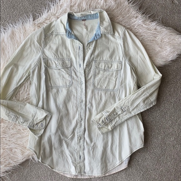 NWT Free People star back chambray shirt Sz S - Picture 3 of 5